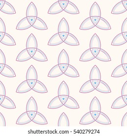 Abstract seamless pattern with symmetric geometric shapes. Modern vector background.