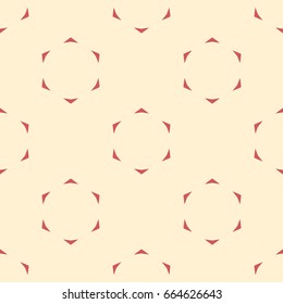Abstract seamless pattern. Symmetrically arranged geometric shapes. Minimalistic graphic print. Vector background.