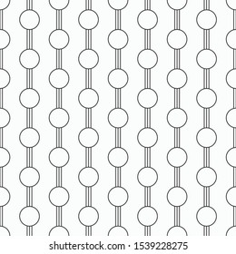 Abstract seamless pattern of symmetry arranged circles connected by lines. Modern stylish texture. Linear style. Vector monochrome background.