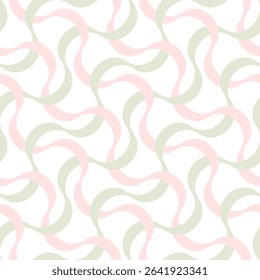 Abstract seamless pattern with tangled ribbons - hand drawn vector illustration.
