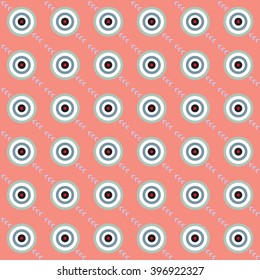 Abstract seamless pattern with target symbol, bulls eye icon and arrow. Vector illustration for Art, Print, Fashion, Textile, Sport, Web design.