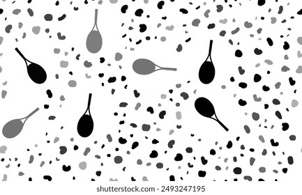 Abstract seamless pattern with tennis racket symbols. Creative leopard backdrop. Vector illustration on white background