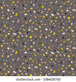 Abstract seamless pattern in terrazzo style. Vector background. Print for wallpaper, backdrop, fabric, etc.