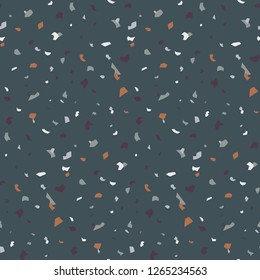 Abstract seamless pattern in terrazzo style. Vector backdrop. Modern texture for wallpaper, backdrop, fabric, etc.