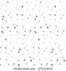 Abstract seamless pattern in terrazzo style. Vector wallpaper. Modern texture for wallpaper, backdrop, fabric, etc.