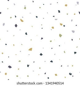 Abstract seamless pattern in terrazzo style. Vector print for wallpaper, backdrop, fabric, etc.