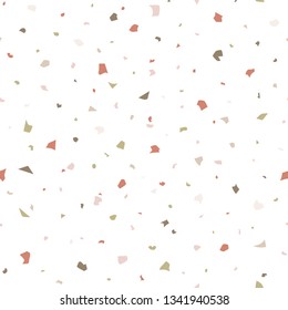 Abstract seamless pattern in terrazzo style. Vector background. Design template for wallpaper, backdrop, fabric, etc.