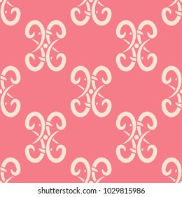 Abstract seamless pattern for textile, fabrics or wallpapers. Pink background