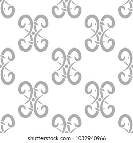 Abstract seamless pattern for textile, fabrics or wallpapers. Gray and white background