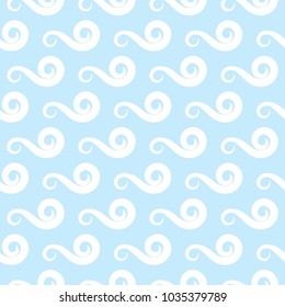 Abstract seamless pattern for textile, fabrics or wallpapers. Blue and white background