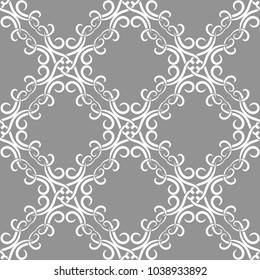 Abstract seamless pattern for textile, fabrics or wallpapers. Gray and white background