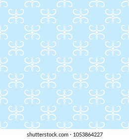 Abstract seamless pattern for textile, fabrics or wallpapers. Blue and white background