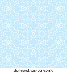 Abstract seamless pattern for textile, fabrics or wallpapers. Blue and white background
