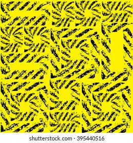 Abstract seamless pattern for textile. Wallpaper with with Grunge Tire Tracks on yellow background  for guys. Modern grunge background. pattern for boys