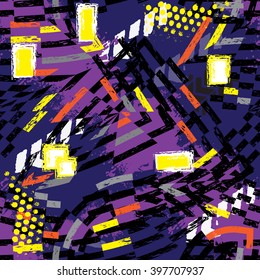 Abstract seamless pattern for textile. Wallpaper with lightning geometric elements for guys. Modern grunge background. pattern for boys and girls.