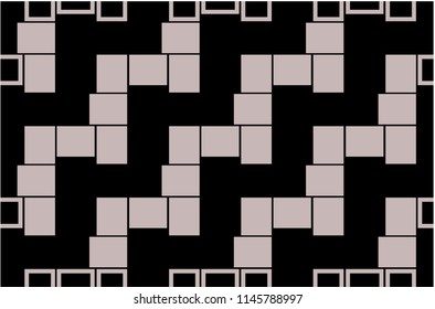 Abstract seamless pattern texture of grey rectangular geometric shapes over black background template Vector illustration