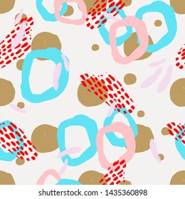 Abstract Seamless Pattern Texture with Unusual Brush Strokes Elements