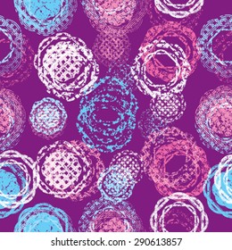 Abstract Seamless Pattern with Textured Geometric Elements. Vector Background;