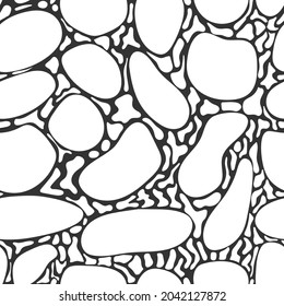 Abstract seamless pattern for textures, banners, textiles and simple backgrounds. Abstract seamless spot shape. Liquid dynamic forms. Flat style.
