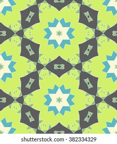 abstract seamless pattern that resembles carambola, green vector abstract design