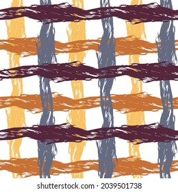 Abstract seamless pattern with thin colorful transparent intersecting lines. Dirty Vector Watercolor Paint Lines.  geometric sailor paint stripes. blue ink brush strokes.