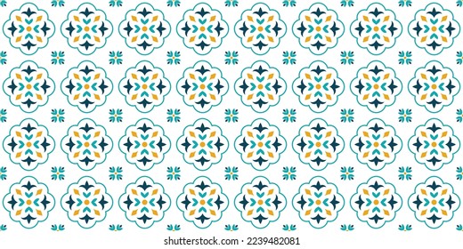 Abstract seamless pattern for tile design. Ceramic tiled pattern. Isolated on a white background. Endless texture. Use for printing, web design, fabric, textile print. Vector illustration.