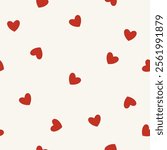 Abstract seamless pattern with tiny red hearts. Vector illustration for Valentine