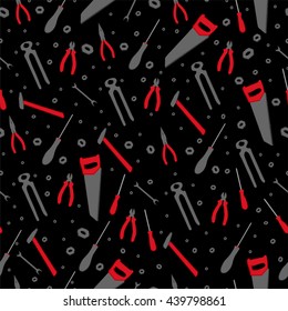 Abstract seamless pattern with tools, repair icon, background for poster, cover, card and interior design