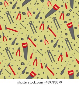 Abstract seamless pattern with tools, repair icon, background for poster, cover, card and interior design, automobile tools