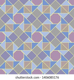  Abstract seamless pattern with traditional form of patchwork or parquet and mosaic