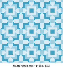 Abstract seamless pattern with traditional form of patchwork or parquet and mosaic