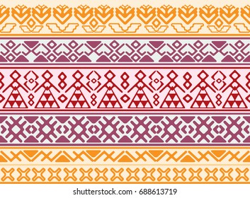 Abstract seamless pattern with traditional slavic ornaments from Russia