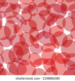 abstract seamless pattern, translucent red ovals,  vector, eps 10
