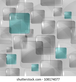 Abstract seamless pattern with transparent squares. Eps 10.