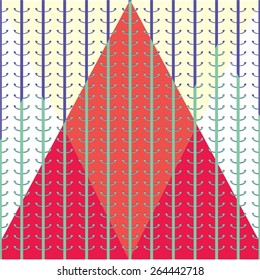 Abstract seamless pattern with trees. Seasonal background.
