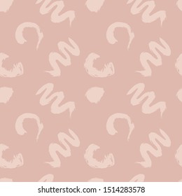 Abstract seamless pattern. Trendy gentle wallpaper with random shapes of brush strokes in powdery shades of pink.  Modern textile, branding, packaging, wrapping paper.