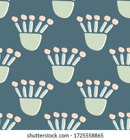 Abstract seamless pattern with trendy hand drawn floral elements. Modern abstract design for paper, cover, fabric, interior decor and others