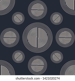Abstract seamless pattern. Trendy retro and vintage style background. Minimal geometric line luxury design. Art deco vector illustration for cover card and poster.