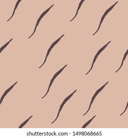 Abstract seamless pattern. Trendy wallpaper with random shape of brush stroke in beige and dark brown colors.  Modern textile, branding, packaging, wrapping paper.