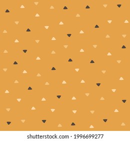 Abstract seamless pattern with triangle little shapes. Bright background, vector illustration for Halloween, birthday prints, holiday decoration.