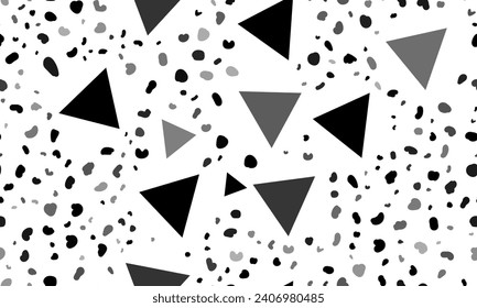 Abstract seamless pattern with triangle symbols. Creative leopard backdrop. Vector illustration on white background