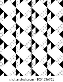 Abstract Seamless Pattern. Seamless Pattern with Triangles. Black and white triangle Pattern . Vector illustration