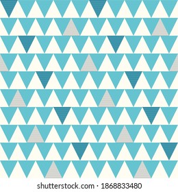 Resumen Patrón sin inconvenientes. Patrón sin foco con triángulos.  Patrón triangular azul y crudo. Ilustración del vector