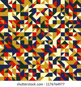 Abstract Seamless Pattern. Seamless Pattern with Triangles. generative art, ai produced, cellular automata. Vector illustration