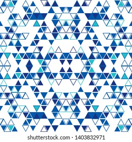 Abstract seamless pattern of triangles. Geometric corner shapes. Simple patterns for your design.
