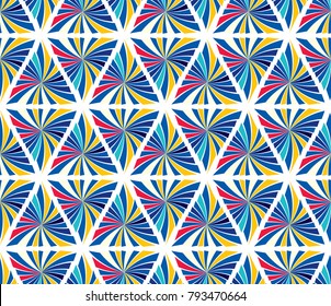 Abstract seamless pattern of triangles. Geometric texture.
