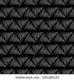 Abstract seamless pattern triangles hand drawn-vector illustration. The illusion of volume. EPS 8