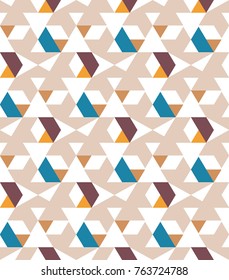 Abstract seamless pattern of triangles. Movement of geometric forms.