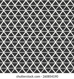 Abstract seamless pattern with triangles in off-white and dark gray.