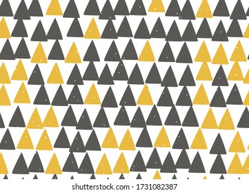 Abstract seamless pattern with triangles on white background. 
